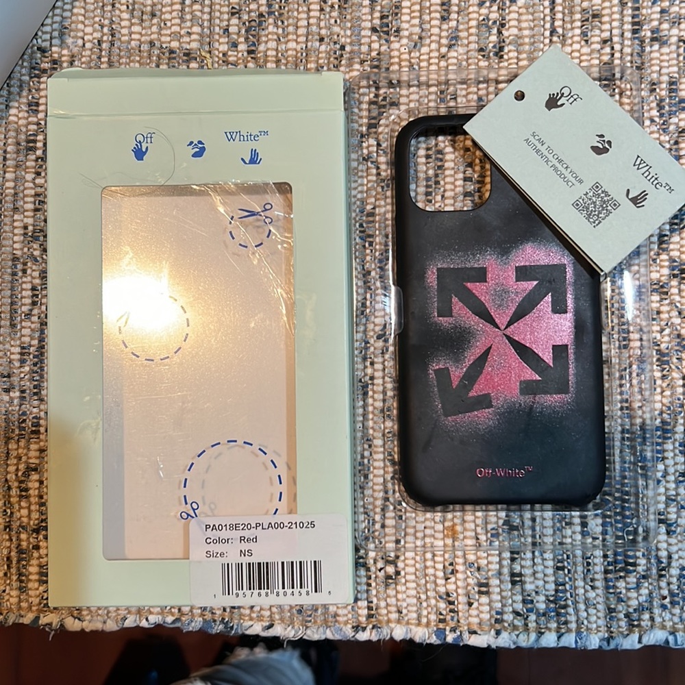 iPhone 11 Pro Off-White black stencil red logo phone case
